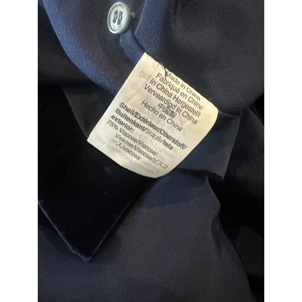 NWT J. Crew Velvet Wrap Dress Long Sleeve Drapy Navy Blue K0145 Women's Size 0 - Picture 12 of 16